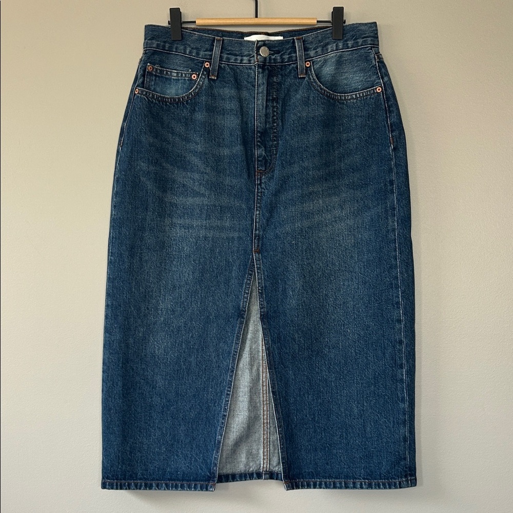 Aritzia Denim Forum The ‘90s‎ Halle Denim Jean Skirt Midi Size 29 Blue